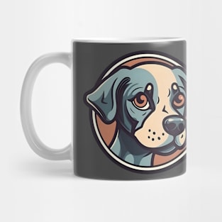 Cartoon dog head logo in circle Mug